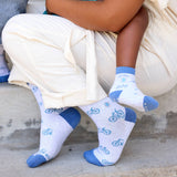 Kids Socks that Give Books - Gray Bicycles