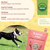 Organic chicken breast treats, nutrition information