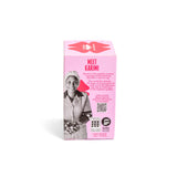 Product packaging with a pink background and text about 'Meet Karimi'.