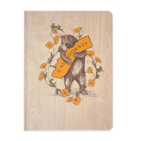 The California Bear Hug Hardcover Journal features a bear, CA sign, and orange poppies for nature-inspired notes.