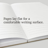 The Santa Barbara Scene Journal lays flat, offering a comfortable writing surface in Santa Barbara.