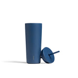 24oz Cold Cup in Pacific Blue with matching lid and straw, featuring stainless steel vacuum insulation.