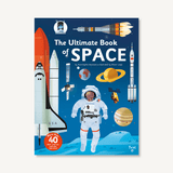The Ultimate Book of Space: interactive astronomy book with rockets, astronaut, planets, and telescopes on the cover.