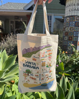 Carly's Map of Santa Barbara Canvas Tote