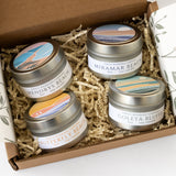 Santa Barbara Beach Candle Gift Set with four small candles