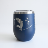 Santa Barbara Wine Tumbler Navy Dolphin Side
