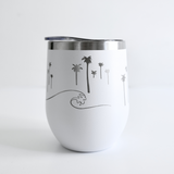 Santa Barbara Company White Tumbler Palm Tree Side