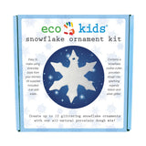 Snowflake Ornament DIY Craft Kit with porcelain dough mix; make unique ornaments—contents listed on the packaging.