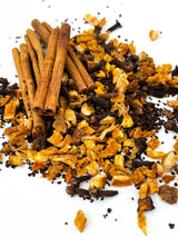 Orange Clove Hot Toddy Kit: cinnamon sticks, dried orange peel, cloves & spices—ideal for homemade drinks.