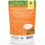 Organic pumpkin treats, package back view