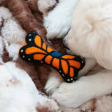 Monarch Butterfly Woolbone dog toy, additional view