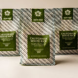 Bag of Rancho Gordo California White Rice, Calrose medium-grain rice