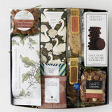 Coffee Pairings Gift Box: Includes almonds, biscotti, shortbread, caramel corn, coffee beans, tea & chocolate bar.