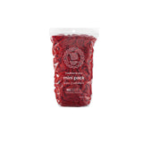 Traditional size mini pack of red cotton potholder loops in a clear bag