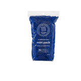 Traditional size mini pack of blue cotton potholder loops in a clear bag