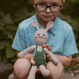 Fair Trade Handmade Bunny in Suspenders