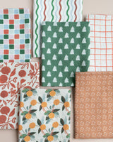 Pomegranate tea towel, folded view