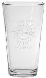 Custom Logo Golden State California Etched Pint Glass