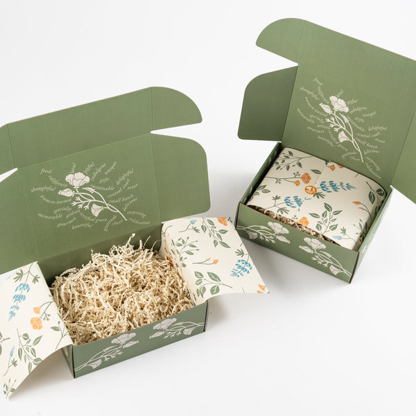 Mailer Gift Box by Santa Barbara Company featuring a poppy liner