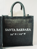 Santa Barbara Coordinates Jute Tote - Blue