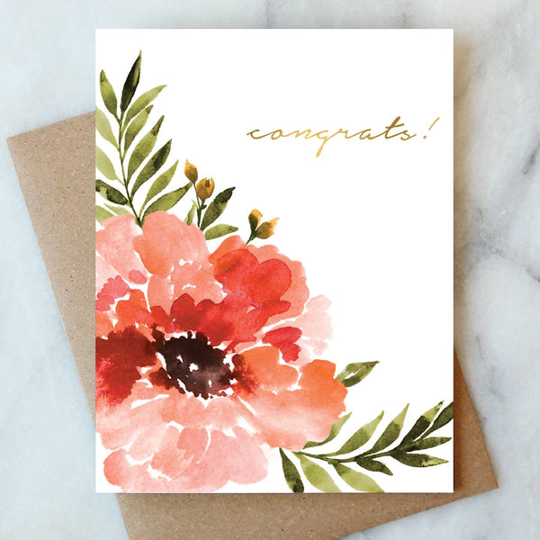 Floral Anemone Congrats Card