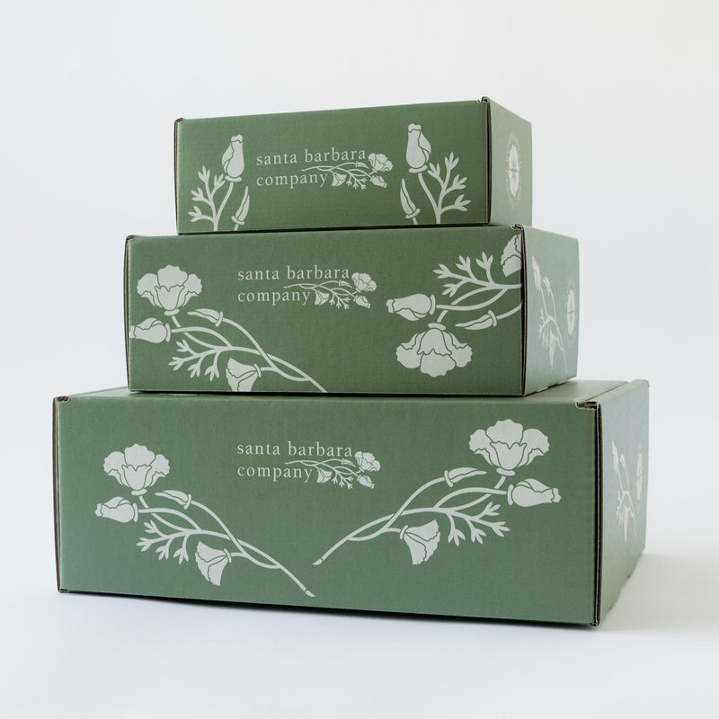 Sustainable mailer gift boxes stacked