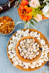 Popcorn and Pistachios served at a gathering