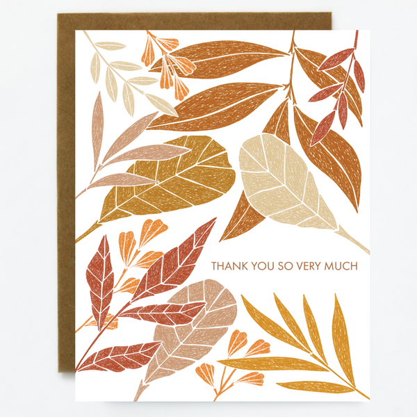 Warm Leaves Thank You Note Card