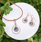 Rose Gold Abalone Necklace & Earrings