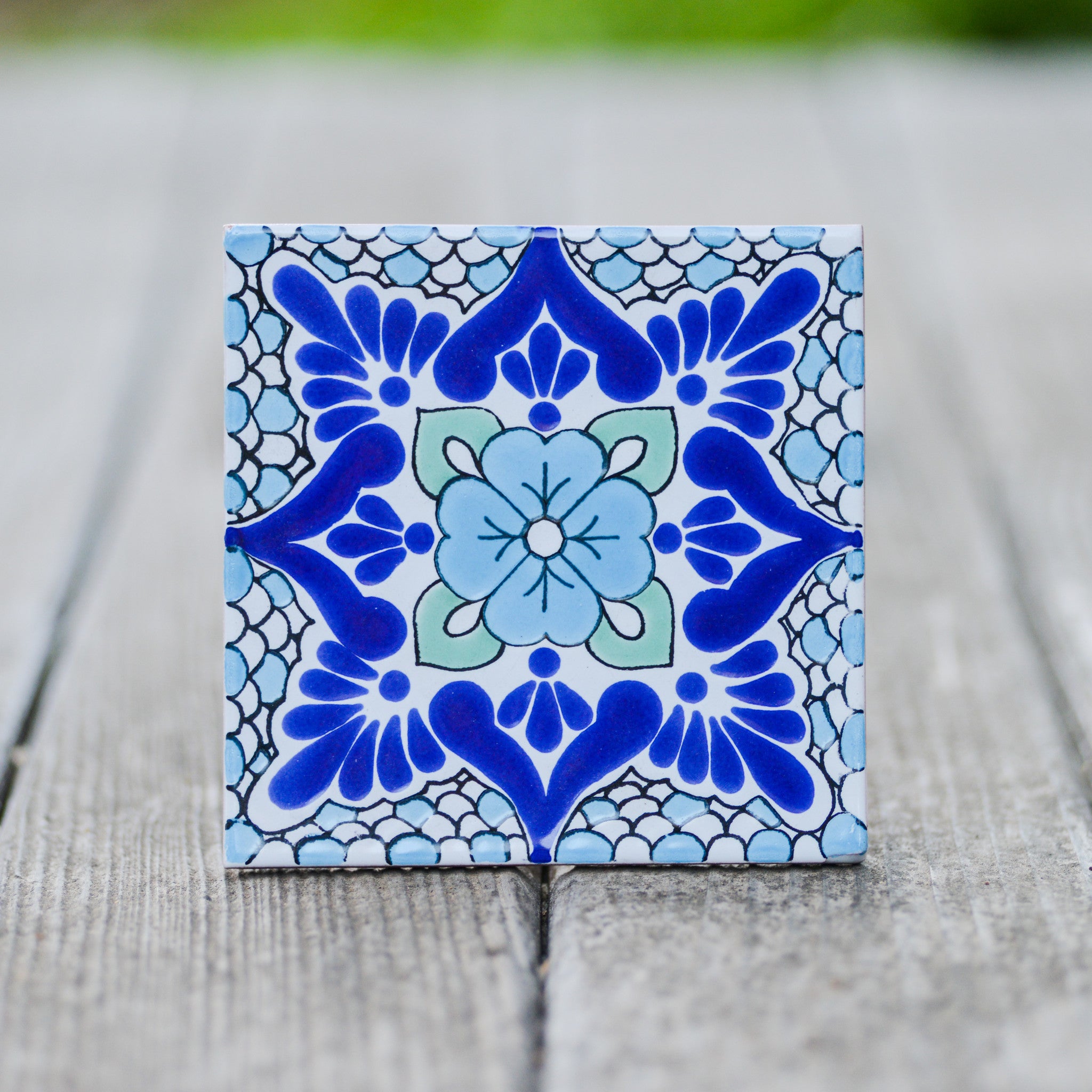 Laila Ceramic Tile Coaster Set
