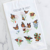 Z - Together in Spirit Monarchs Flour Sack Towel: 100% cotton, monarch butterflies, “Together in Spirit” design.