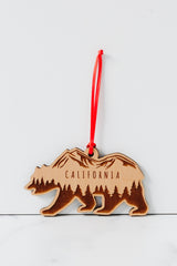 California Bear Wood Ornament