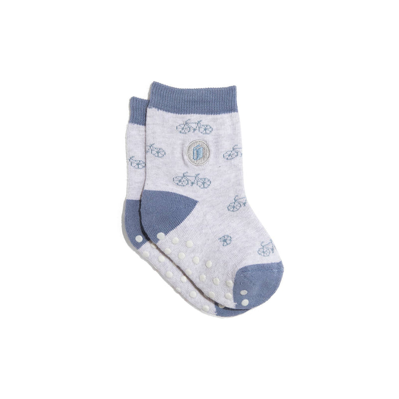 Kids Socks that Give Books - Gray Bicycles
