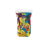 Extra Loops for Potholder Loom Kit, traditional size mini pack of multicolor cotton loops in a clear bag with a Friendly Loom label