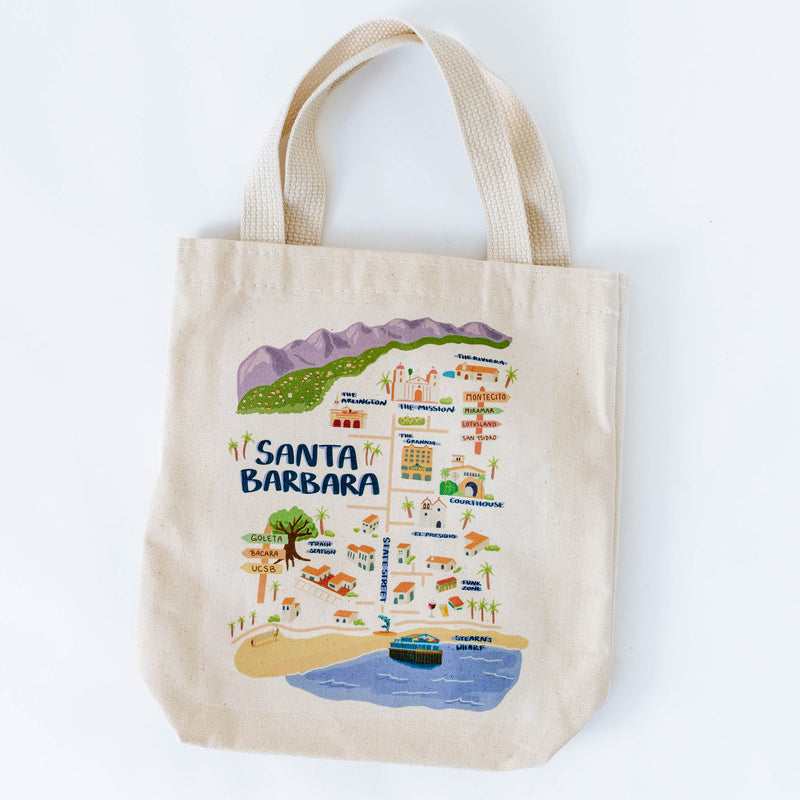 Carly's Map of Santa Barbara Canvas Tote