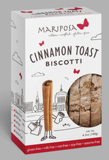 Enjoy Cinnamon Toast Biscotti—crunchy cinnamon sugar cookies with red butterfly accents from our artisan bakery.