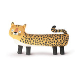 I’ve Been Spotted Earth Friendly Dog Toy: cartoon cheetah shape, cotton canvas, squeaker, and playful spots.