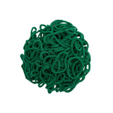 Pile of green traditional size cotton potholder loops