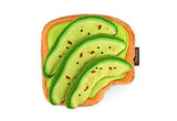 Avocado toast shaped plush dog toy from the Barking Brunch collection