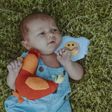 Plush Farm Animal - Red Rooster Rattle