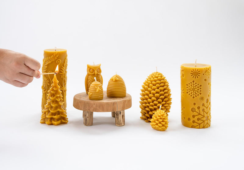 Pine Cone Beeswax Candles - Small