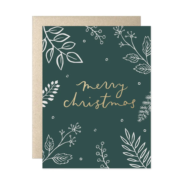 Forest Foliage Merry Christmas Card