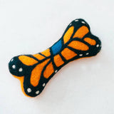 Monarch Butterfly Woolbone felted wool dog toy