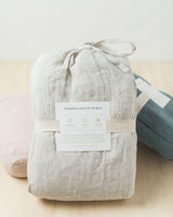 Stone Washed Linen Quilted Play Mat: Natural Chambray (Fair Trade)