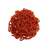 Pile of orange traditional size cotton potholder loops