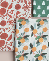 Pomegranate tea towel, close-up view