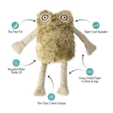 I Jump Around Earth Friendly Dog Toy: soy faux fur, recycled fill, cotton canvas, squeaker & crinkle paper limbs.