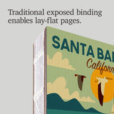 The Santa Barbara Scene Journal features exposed binding, bird and sun illustrations, and 60 lined pages for notes.