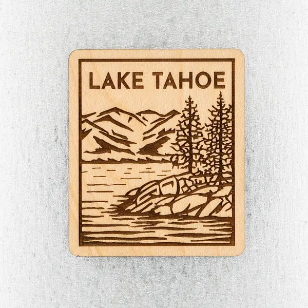 Lake Tahoe Wood Magnet