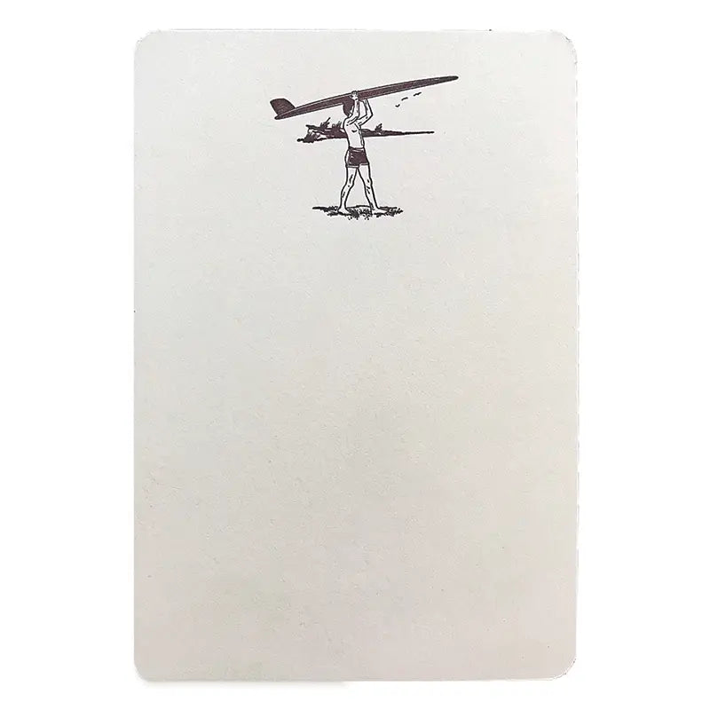 Surfer Letterpress Note Cards - Set of 8